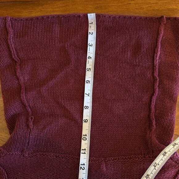George Sweater Dress burgundy short sleeved sheath bodycon cowl neck Size M - Picture 11 of 13
